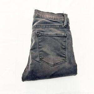 Frame Le Skinny de Jeanne Crop Charcoal Raw Hem Denim Jeans Tull Size 28